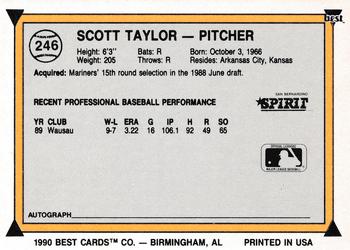 1990 Best #246 Scott Taylor Back