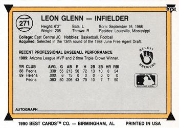1990 Best #271 Leon Glenn Back