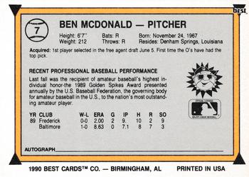 1990 Best #7 Ben McDonald Back