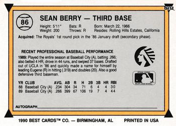 1990 Best #86 Sean Berry Back