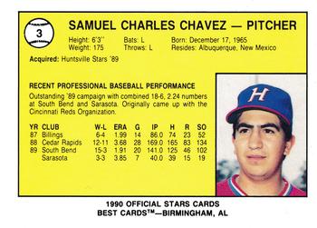 1990 Best Huntsville Stars #3 Samuel Chavez  Back