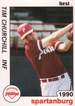 1990 Best Spartanburg Phillies #14 Tim Churchill  Front
