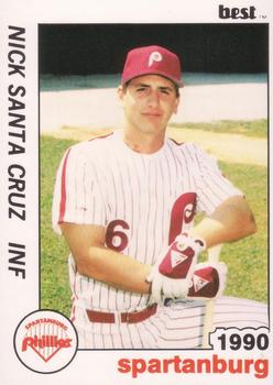 1990 Best Spartanburg Phillies #18 Nick Santa Cruz  Front