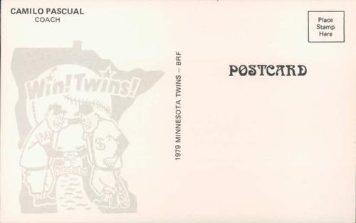 1979 Minnesota Twins Postcards #NNO Camilo Pascual Back