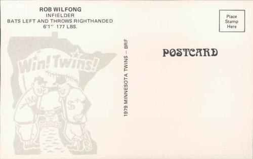 1979 Minnesota Twins Postcards #NNO Rob Wilfong Back