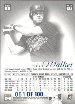 1997 Flair Showcase - Legacy Collection Row 1 (Grace) #12 Todd Walker Back