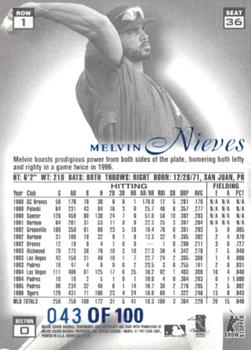 1997 Flair Showcase - Legacy Collection Row 1 (Grace) #36 Melvin Nieves Back