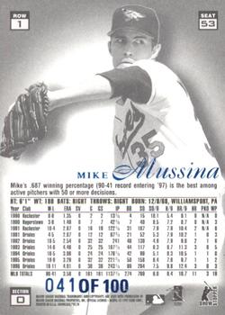 1997 Flair Showcase - Legacy Collection Row 1 (Grace) #53 Mike Mussina Back