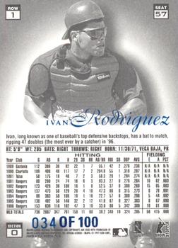 1997 Flair Showcase - Legacy Collection Row 1 (Grace) #57 Ivan Rodriguez Back