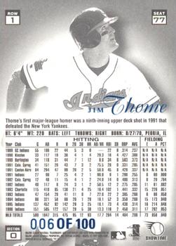1997 Flair Showcase - Legacy Collection Row 1 (Grace) #77 Jim Thome Back