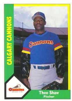 1990 CMC Calgary Cannons #20 Theo Shaw Front