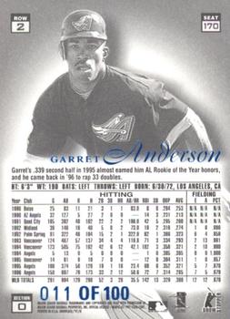 1997 Flair Showcase - Legacy Collection Row 2 (Style) #170 Garret Anderson Back