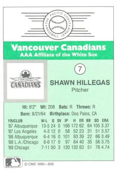1990 CMC Vancouver Canadians #7b Shawn Hillegas Back