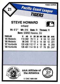 1989 CMC Tacoma Tigers #21 Steve Howard  Back