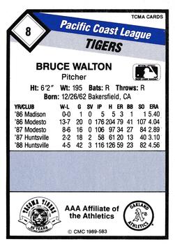 1989 CMC Tacoma Tigers #8 Bruce Walton  Back