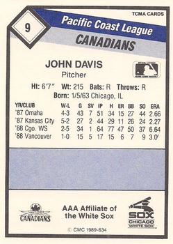 1989 CMC Vancouver Canadians #9 John Davis  Back
