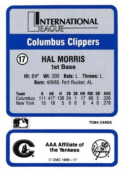 1989 CMC Triple A All-Stars #17 Hal Morris Back