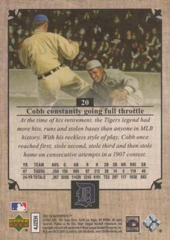 2007 Upper Deck Masterpieces #20 Ty Cobb Back