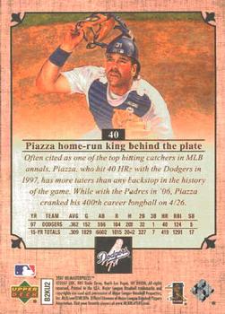 2007 Upper Deck Masterpieces #40 Mike Piazza Back