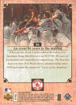 2007 Upper Deck Masterpieces #86 2004 Boston Red Sox Back