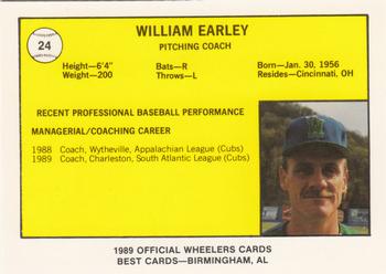 1989 Best Charleston Wheelers #24 William Earley Back