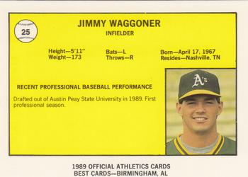 1989 Best Medford Athletics #25 Jim Waggoner  Back