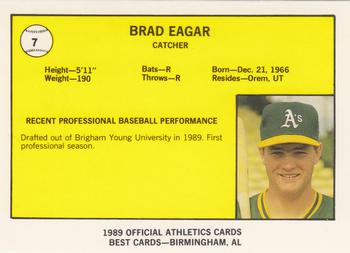 1989 Best Medford Athletics #7 Brad Eagar  Back