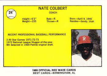 1989 Best Riverside Red Wave #24 Nate Colbert Back