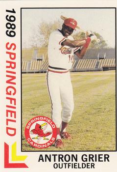 1989 Best Springfield Cardinals #3 Antron Grier  Front