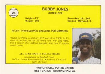 1989 Best Stockton Ports #24 Bobby Jones  Back