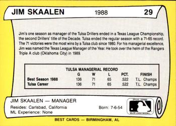 1990 Best Tulsa Drillers All Decade 1980's #29 Jim Skaalen Back