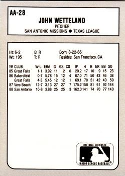 1988 Best Baseball America AA Top Prospects #AA28 John Wetteland Back