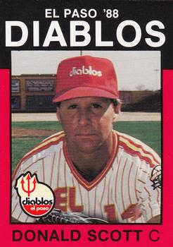 1988 Best El Paso Diablos #2 Donald Scott Front