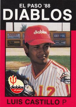 1988 Best El Paso Diablos #8 Luis Castillo Front