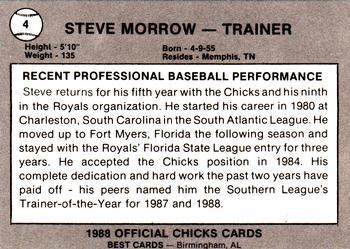 1988 Best Memphis Chicks #4 Steve Morrow Back