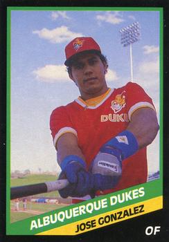 1988 CMC Albuquerque Dukes #19 Jose Gonzalez Front