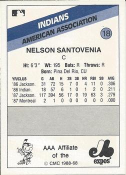 1988 CMC Indianapolis Indians #18 Nelson Santovenia Back