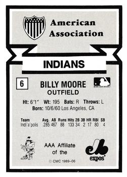 1988 CMC Triple A All-Stars #6 Billy Moore Back