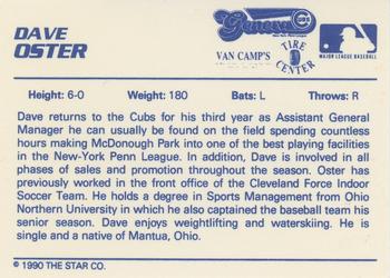 1990 Star Geneva Cubs #NNO Dave Oster Back