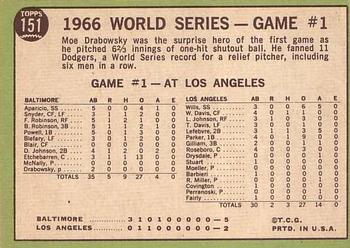 1967 Topps #151 World Series Game #1 - Moe Mows Down 11 Back