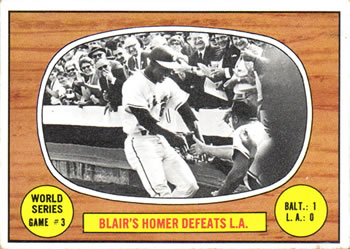 1967 Topps #153 World Series Game #3 - Blair's Homer Defeats L.A. Front