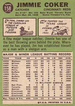1967 Topps #158 Jimmie Coker Back