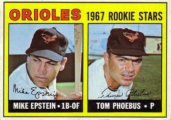 1967 Topps #204 Orioles 1967 Rookie Stars (Mike Epstein / Tom Phoebus) Front