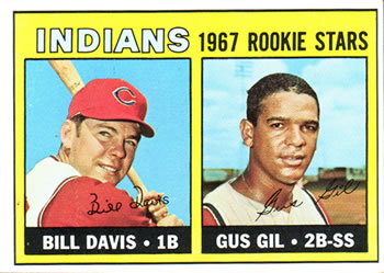 1967 Topps #253 Indians 1967 Rookie Stars (Bill Davis / Gus Gil) Front