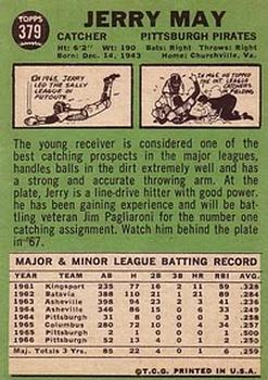 1967 Topps #379 Jerry May Back