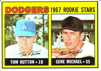 1967 Topps #428 Dodgers 1967 Rookie Stars (Tom Hutton / Gene Michael) Front