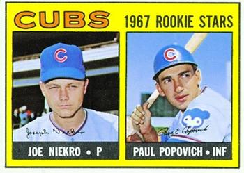 1967 Topps #536 Cubs 1967 Rookie Stars (Joe Niekro / Paul Popovich) Front