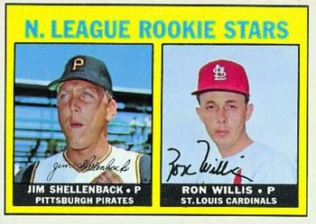 1967 Topps #592 N. League Rookie Stars (Jim Shellenback / Ron Willis) Front