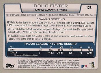 2012 Bowman #128 Doug Fister Back