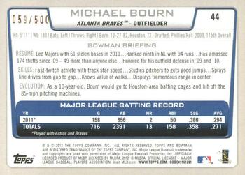 2012 Bowman - Blue #44 Michael Bourn Back